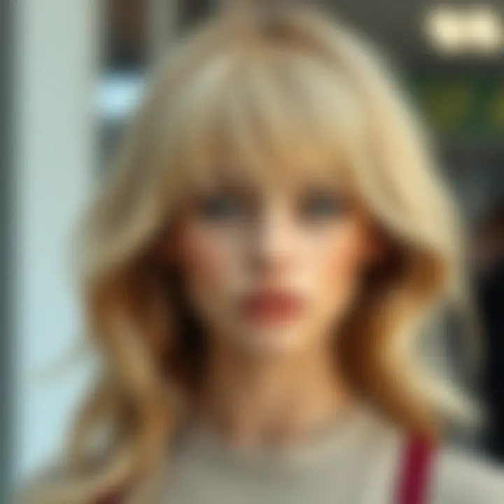 Fashion Statement with Blonde and Brown Wig Fashionable look featuring a blonde wig with brown elements