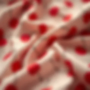 Textures of Cherry Pajama Fabric Close-up of the fabric texture of a cherry pajama set.