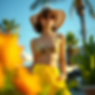 Trendy two-piece summer set in bold colors