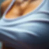 Close-up of a sports bra fabric showcasing breathability and flexibility