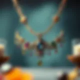 Intricate Design of Stone Holder Necklace An intricately designed stone holder necklace showcasing various gemstones