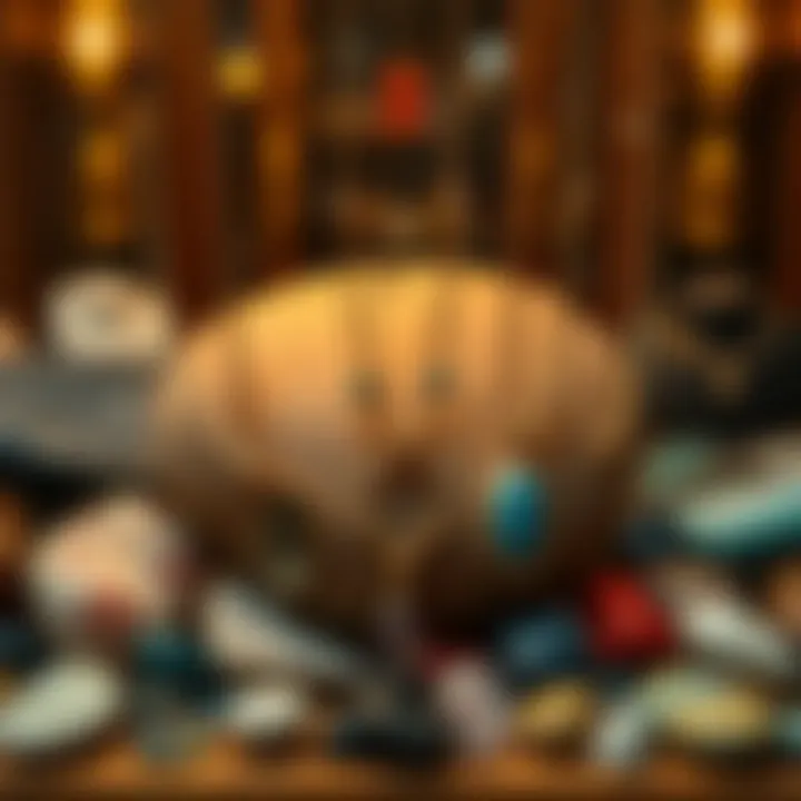 Symbolic representation of different stones in a decorative display