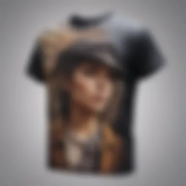 Artistic representation of the evolution of T-shirt designs over time