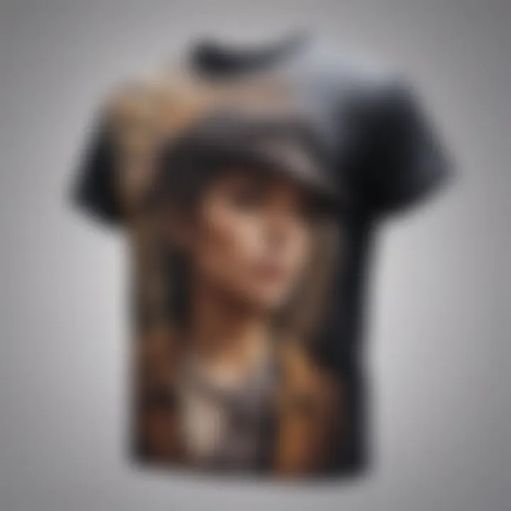 Artistic representation of the evolution of T-shirt designs over time