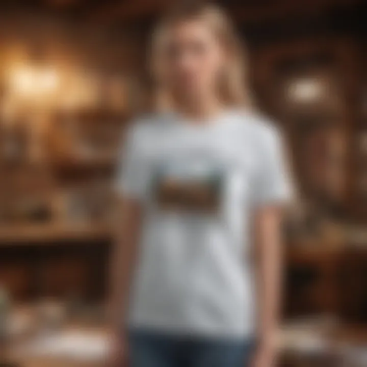Infographic illustrating sustainability practices in the production of the Deadwood T-shirt