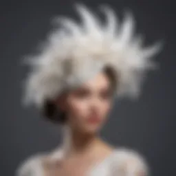 Elegant bridal fascinator adorned with feathers