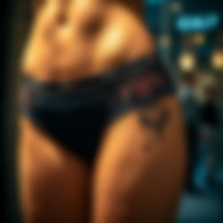 Elegant display of custom underwear showcasing intricate designs.