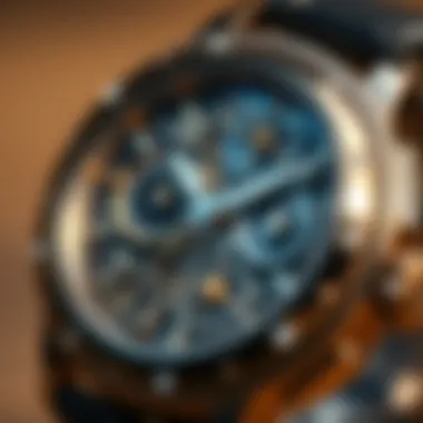 Close-up of intricate details on a Follie Follie watch face