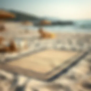 Stylish Sand Proof Mat at the Beach Elegant sand proof mat design on the beach