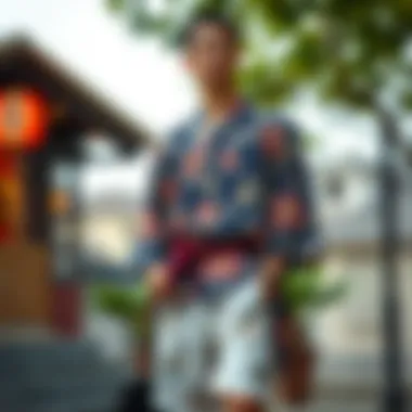 An Elegant Kimono with Intricate Patterns Elegant kimono showcasing intricate patterns