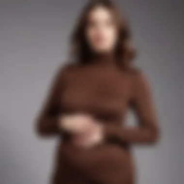 Seasonal adaptations of the maternity turtleneck dress in various settings