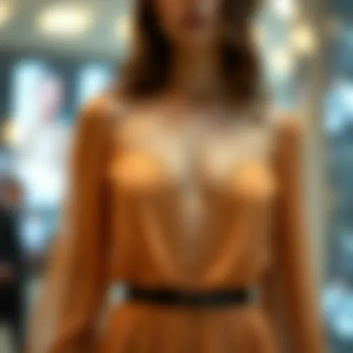 Elegant maxi slit top showcasing intricate design details