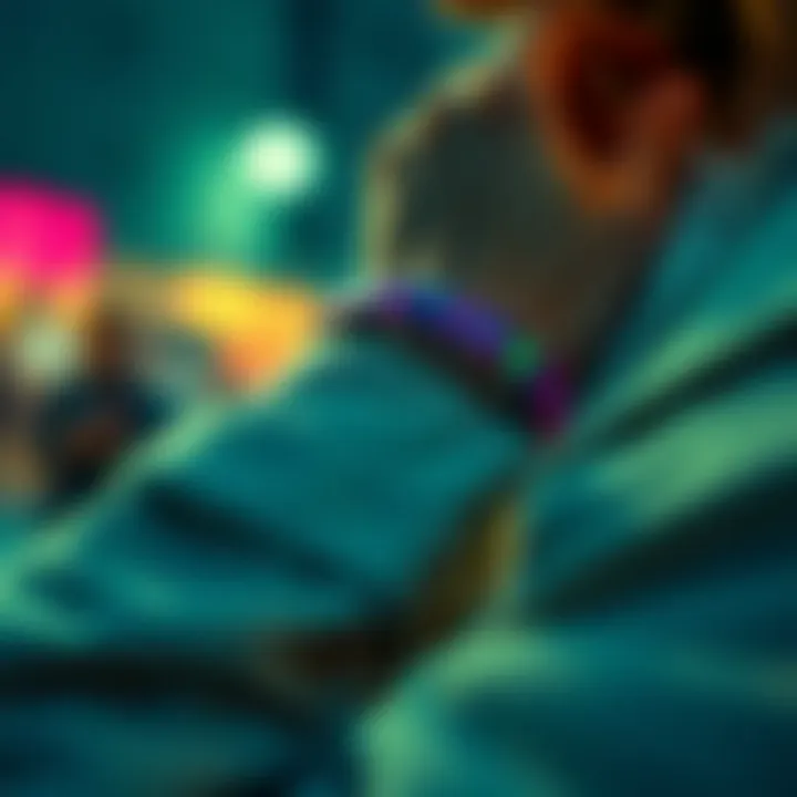 An artistic representation of the cultural impact of wearable music accessories