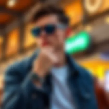 A stylish individual wearing the Spotify song bracelet in a fashionable setting