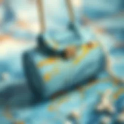 Elegant fashion accessory showcasing blue marble contact paper application.