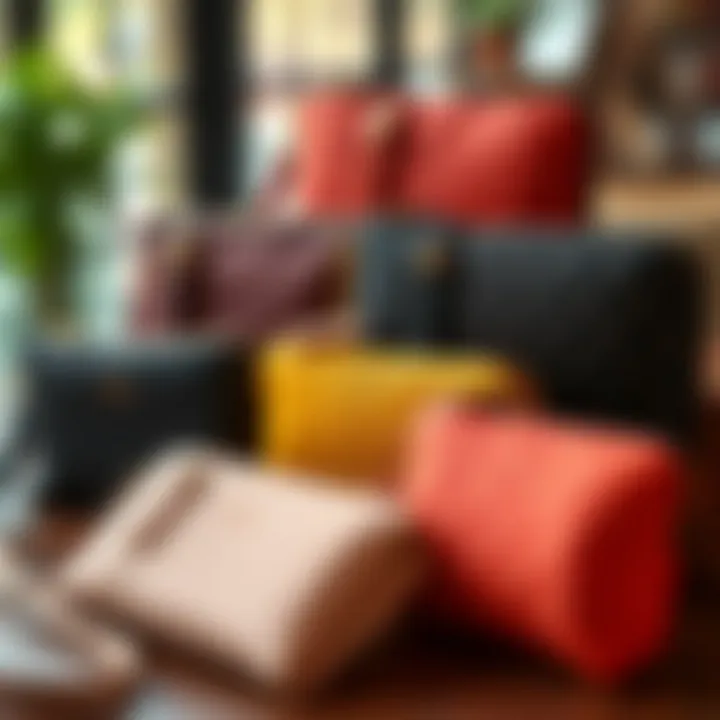 Variety of Wristlet Wallets Multiple wristlet wallets displayed in a creative arrangement