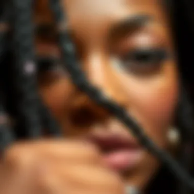 Close-up of healthy faux locs highlighting care techniques
