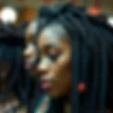 Lush display of faux locs showcasing intricate styling options