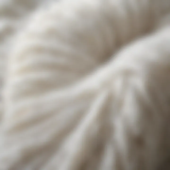 A close-up of fuzzy white yarn showcasing its soft texture and intricate fibers