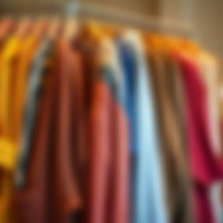 Diverse Color Collection of Plus Size Boho Cardigans A collection of plus size boho cardigans in various colors displayed on a rack, illustrating their diversity.