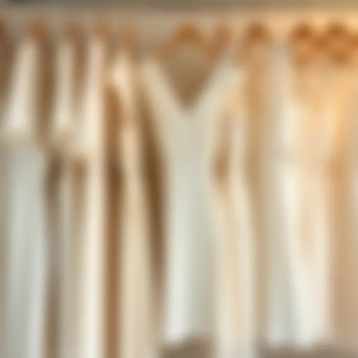Diverse Fabric Options for Short White Dresses Diverse fabric options for short white dresses displayed neatly