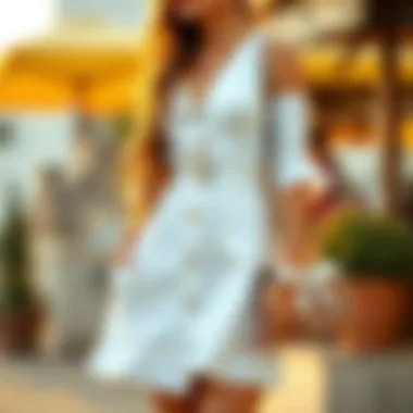 Stylish Accessories for Short White Dress Stylish accessories complementing a short white dress