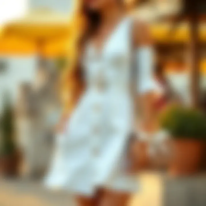 Stylish Accessories for Short White Dress Stylish accessories complementing a short white dress