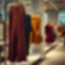 Elegant tweed wide leg pants on display