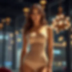 Elegant upper body shaper with sleeves in a modern setting