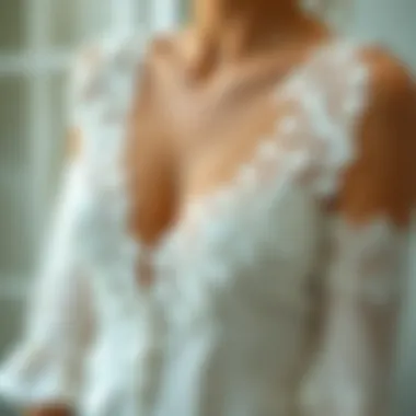 Intricate Lace Detailing Elegant white formal top with intricate lace detailing
