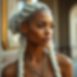 Stylish white braids showcasing the elegance of hair extensions.