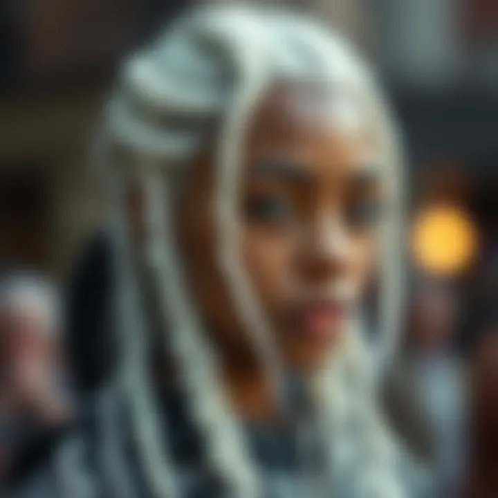 Cultural Significance of White Hair Extensions Cultural significance of braiding with white hair extensions.