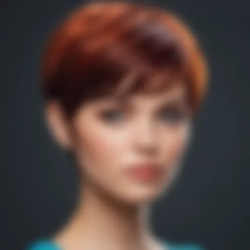 Elegant pixie cut wig showcasing vibrant color