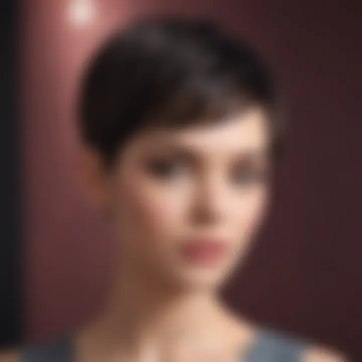 Stylish model wearing a chic pixie cut wig