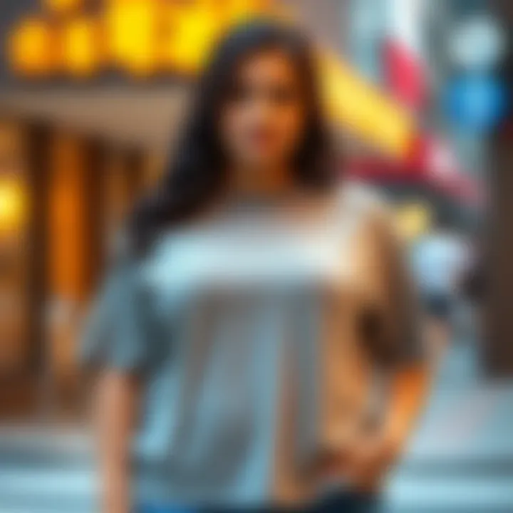 Stylish plus size crew neck tee showcasing contemporary design