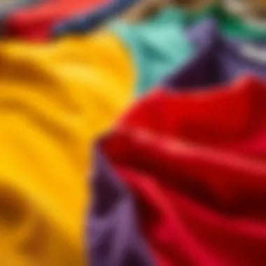 Vibrant fabric swatches for plus size crew neck tees