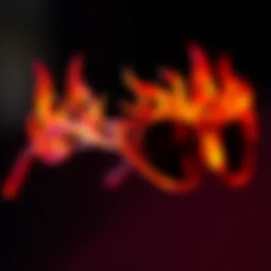Intricate Design of Flame Sunglasses Close-up of unique flame sunglasses design
