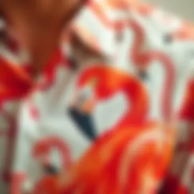 Detail of Flamingo Print Design Close-up detail of flamingo print design
