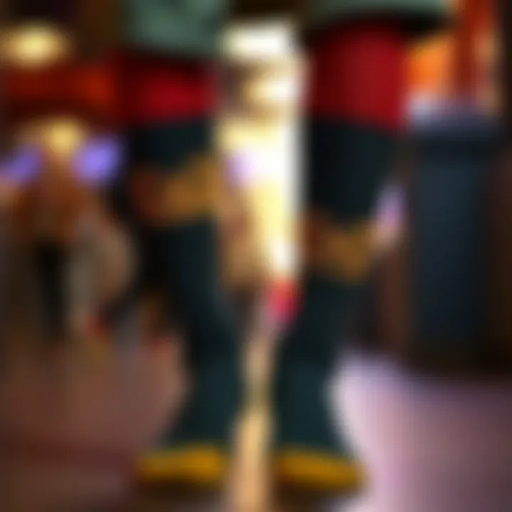 Person wearing funny face socks that spark conversations