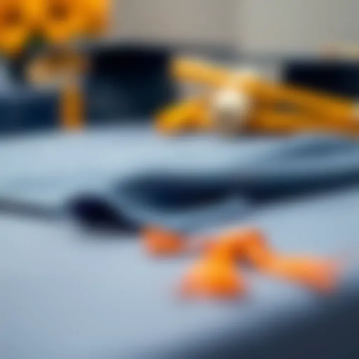 Materials for Graduation Tablecloths Close-up of materials used for graduation tablecloths