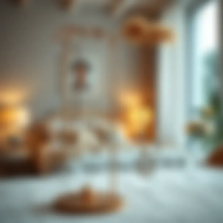 Functional hanger necklace holder in a chic bedroom setting