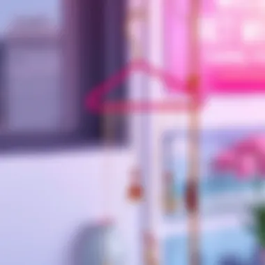 Creative design of a hanger necklace holder with vibrant colors