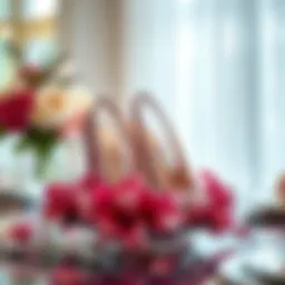 Elegant high heels centerpiece decoration