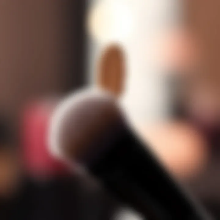 Close-up view of the hourglass concealer brush showcasing its unique shape.