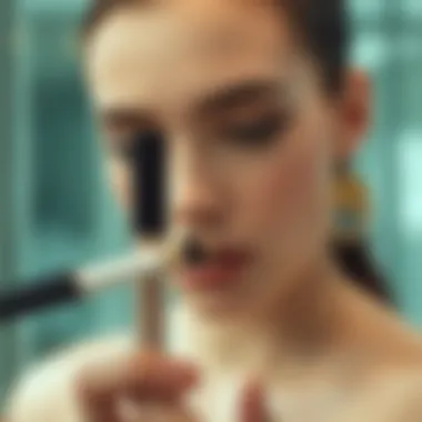 Variety of makeup styles enhanced by the versatility of the hourglass concealer brush.