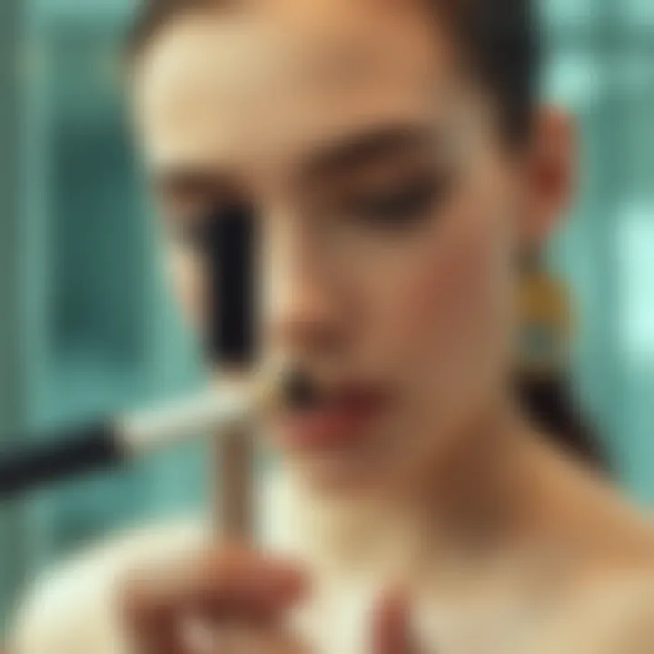 Variety of makeup styles enhanced by the versatility of the hourglass concealer brush.