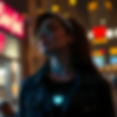 Versatile Style of the I Love You Projection Necklace Stylish individual wearing the I Love You projection necklace in a casual setting