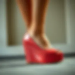 Elegant low heel summer wedge in a vibrant color