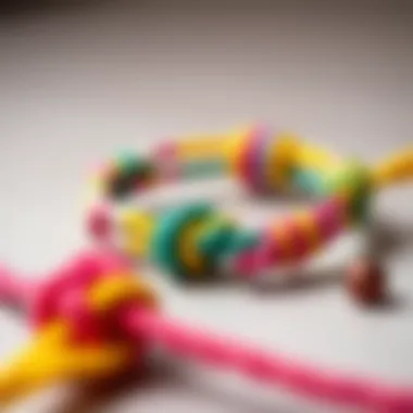 Colorful materials used in modern lucky knot bracelets