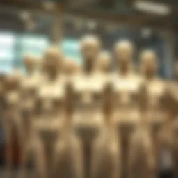 Different types of mannequins displayed in a fashion studio